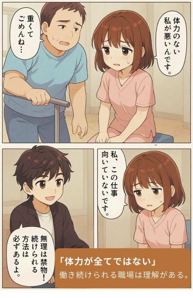 女性理学療法士の体力問題【漫画】